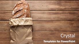  Presentation with wood board - Beautiful slide deck featuring loaf-of-fresh-bread backdrop and a tawny brown colored foreground