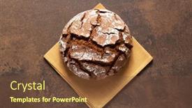  Presentation with table napkin - PPT theme enhanced with loaf-of-fresh-bread background and a tawny brown colored foreground