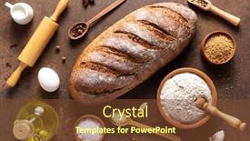  Presentation with bread - Slide set enhanced with loaf-of-fresh-bread background and a tawny brown colored foreground