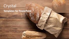  Presentation with wood board - Colorful slides enhanced with loaf-of-fresh-bread backdrop and a coral colored foreground