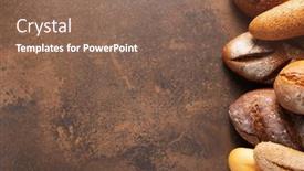  Presentation with bread - Beautiful theme featuring loaf-of-fresh-bread backdrop and a violet colored foreground