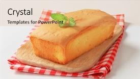  Presentation with cutting board - Beautiful PPT layouts featuring loaf of pound cake backdrop and a  colored foreground