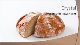  Presentation with rustic - PPT theme enhanced with loaf-of-rustic-bread-cut background and a sky blue colored foreground