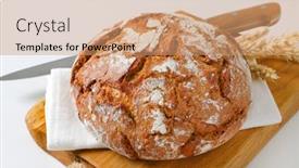  Presentation with cutting-board - Cool new slides with loaf-of-rustic-sourdough-bread backdrop and a coral colored foreground