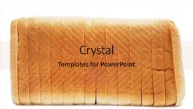  Presentation with fresh bread subway food - PPT theme with loaf of sliced bread background and a gold colored foreground