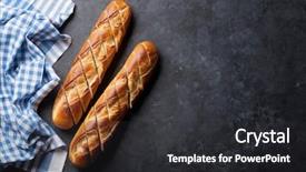  Presentation with bread life - PPT layouts having loaf of sliced bread background and a dark gray colored foreground