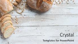  Presentation with bread - Cool new PPT theme with miga - loafs of bread and rolling backdrop and a light gray colored foreground