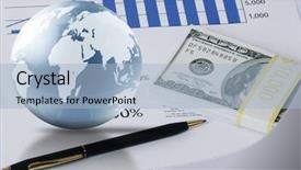  Presentation with globe - Presentation theme enhanced with capital one loan - globe's money and busines background and a light blue colored foreground