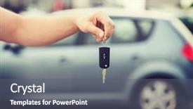  Presentation with loan car - Beautiful PPT theme featuring consumer loan - transportation and ownership concept backdrop and a gray colored foreground