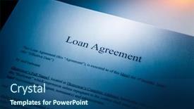  Presentation with dark blue coloured - Colorful PPT theme enhanced with loan-agreement-in-a-dark backdrop and a ocean colored foreground