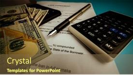  Presentation with loan - Amazing presentation having loan-agreement-with-calculator backdrop and a tawny brown colored foreground