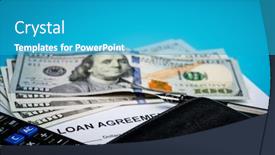  Presentation with loan - Cool new slide set with loan-agreement-with-us-dollar backdrop and a teal colored foreground