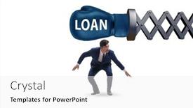  Presentation with loan - Slide set consisting of loan-and-debt-concept background and a white colored foreground