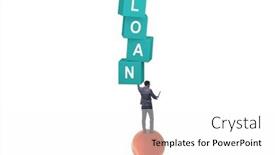  Presentation with loan - Presentation having loan-and-debt-concept background and a white colored foreground