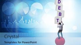  Presentation with loan - Slide set enhanced with loan-and-debt-concept background and a light blue colored foreground