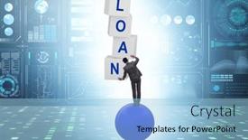  Presentation with loan - PPT layouts with loan-and-debt-concept background and a light blue colored foreground