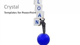  Presentation with loan - Slide set having loan-and-debt-concept background and a  colored foreground