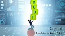  Presentation with loan - PPT layouts enhanced with loan-and-debt-concept background and a light blue colored foreground