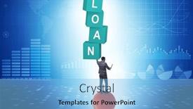  Presentation with loan - Presentation featuring loan-and-debt-concept background and a  colored foreground