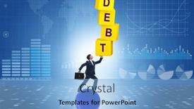  Presentation with loan - Presentation theme enhanced with loan-and-debt-concept background and a light blue colored foreground