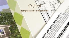  Presentation with home loan - Theme with loan application and home plans background and a lemonade colored foreground