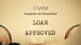  Presentation with loan - Presentation design enhanced with loan-approved-text-written and a blonde colored foreground