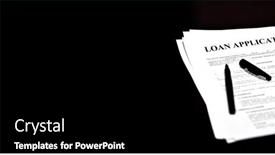  Presentation with agreement signing - Colorful presentation design enhanced with loan-document-and-agreement backdrop and a black colored foreground