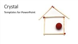  Presentation with white house - PPT theme having loan facilities - abstract house made of long background and a  colored foreground