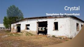 Presentation with farm house - Audience pleasing slides consisting of loan facilities - crisis abandoned farm house kiev backdrop and a ocean colored foreground