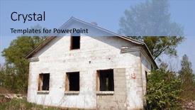  Presentation with farm house - Amazing theme having loan facilities - crisis abandoned farm house kiev backdrop and a light blue colored foreground