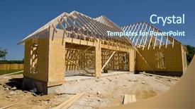  Presentation with foundation - Audience pleasing presentation theme consisting of new home being built backdrop and a ocean colored foreground