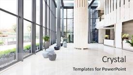  Presentation with elegant table setting - PPT layouts consisting of lobby - elegant stools and table background and a light gray colored foreground