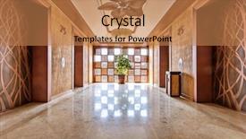  Presentation with lobby - Cool new slide deck with lobby - modern corridor interior backdrop and a coral colored foreground