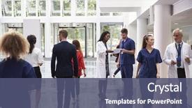  Presentation with lobby - PPT layouts with lobby area of modern hospital background and a ocean colored foreground