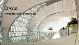  Presentation with airport terminal - Amazing slides having lobby floor - airport terminal gate backdrop and a light gray colored foreground