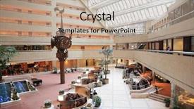  Presentation with trade - Colorful presentation enhanced with lobby floor - hall of trade center backdrop and a coral colored foreground