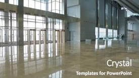  Presentation with urban - PPT theme having lobby floor - modern urban interior background and a gray colored foreground