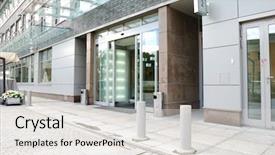  Presentation with lobby - Audience pleasing presentation theme consisting of lobby floor - modrn office entrance backdrop and a light gray colored foreground