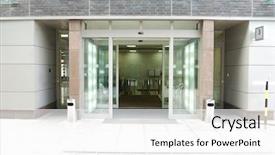  Presentation with office - Presentation design with lobby floor - modrn office entrance background and a white colored foreground