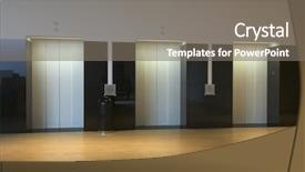  Presentation with elevators - Beautiful slide deck featuring lobby floor - three elevators in the interior backdrop and a gray colored foreground