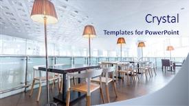  Presentation with lobby - PPT layouts having lobby lounge interior coffee bar specific lamp table background and a sky blue colored foreground