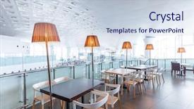  Presentation with lobby - Cool new PPT layouts with lobby lounge interior coffee bar specific lamp table backdrop and a sky blue colored foreground