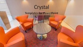  Presentation with interior design office - Presentation theme enhanced with lobby of the five star background and a coral colored foreground