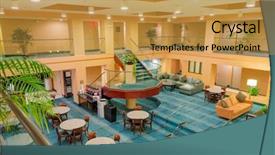  Presentation with lounge - Slide deck enhanced with lobby of the five stars background and a gold colored foreground