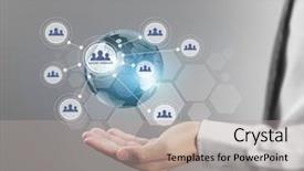  Presentation with hand holding earth - Slide deck having lobes - lobe earth in human hand background and a light gray colored foreground