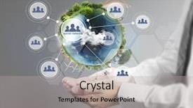  Presentation with hand holding earth - Amazing presentation having lobes - lobe earth in human hand backdrop and a light gray colored foreground