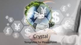  Presentation with hand holding earth - Slide deck featuring lobes - lobe earth in human hand background and a light gray colored foreground