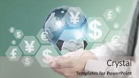  Presentation with hand holding earth - Slide deck consisting of lobes - lobe earth in human hand background and a soft green colored foreground