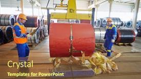  Presentation with manufacturing plant - PPT theme having lobnya-jun-7-workers-transport background and a tawny brown colored foreground