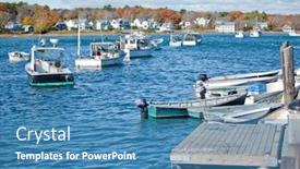  Presentation with fishing boats - PPT layouts featuring lobster-and-crab-fishing-boats background and a teal colored foreground